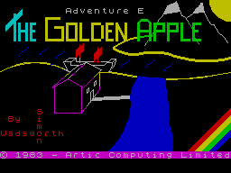 Adventure E: Golden Apple title screen for ZX Spectrum
